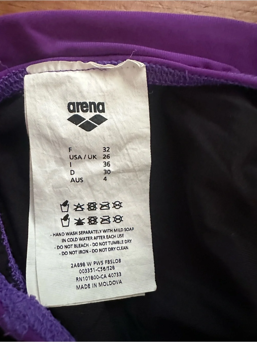 Arena techsuit size 26